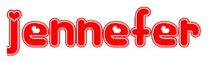The image displays the word Jennefer written in a stylized red font with hearts inside the letters.