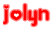 The image displays the word Jolyn written in a stylized red font with hearts inside the letters.