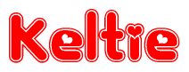The image displays the word Keltie written in a stylized red font with hearts inside the letters.
