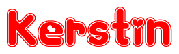 The image is a clipart featuring the word Kerstin written in a stylized font with a heart shape replacing inserted into the center of each letter. The color scheme of the text and hearts is red with a light outline.