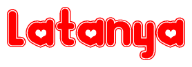 The image displays the word Latanya written in a stylized red font with hearts inside the letters.