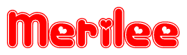 The image displays the word Merilee written in a stylized red font with hearts inside the letters.