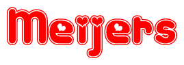 The image displays the word Meijers written in a stylized red font with hearts inside the letters.