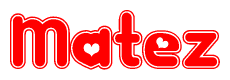 Matez Word with Heart Shapes