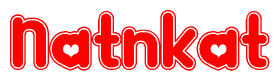 The image displays the word Natnkat written in a stylized red font with hearts inside the letters.