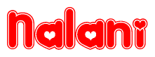 The image displays the word Nalani written in a stylized red font with hearts inside the letters.