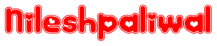 The image displays the word Nileshpaliwal written in a stylized red font with hearts inside the letters.