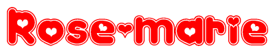   The image displays the word Rose-marie written in a stylized red font with hearts inside the letters. 