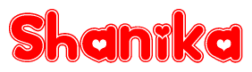 The image displays the word Shanika written in a stylized red font with hearts inside the letters.