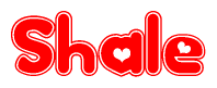 The image displays the word Shale written in a stylized red font with hearts inside the letters.