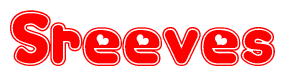 The image displays the word Sreeves written in a stylized red font with hearts inside the letters.