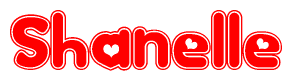 The image displays the word Shanelle written in a stylized red font with hearts inside the letters.
