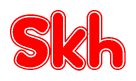 The image displays the word Skh written in a stylized red font with hearts inside the letters.