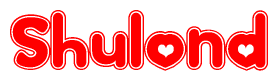 The image displays the word Shulond written in a stylized red font with hearts inside the letters.