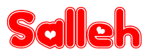 The image displays the word Salleh written in a stylized red font with hearts inside the letters.