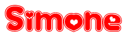 Simone Word with Heart Shapes
