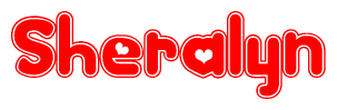 The image displays the word Sheralyn written in a stylized red font with hearts inside the letters.