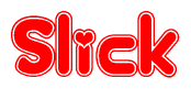   The image displays the word Slick written in a stylized red font with hearts inside the letters. 