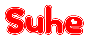The image displays the word Suhe written in a stylized red font with hearts inside the letters.