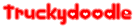 The image displays the word Truckydoodle written in a stylized red font with hearts inside the letters.