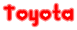 Toyota Word with Heart Shapes