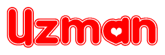 The image displays the word Uzman written in a stylized red font with hearts inside the letters.
