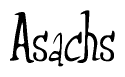 The image contains the word 'Asachs' written in a cursive, stylized font.
