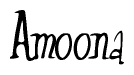 The image is of the word Amoona stylized in a cursive script.