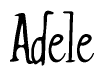 The image contains the word 'Adele' written in a cursive, stylized font.