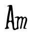 The image contains the word 'Am' written in a cursive, stylized font.