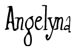 The image contains the word 'Angelyna' written in a cursive, stylized font.