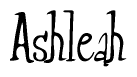 The image contains the word 'Ashleah' written in a cursive, stylized font.