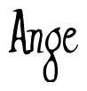 The image is a stylized text or script that reads 'Ange' in a cursive or calligraphic font.