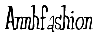 The image is of the word Annhfashion stylized in a cursive script.