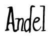 The image is a stylized text or script that reads 'Andel' in a cursive or calligraphic font.