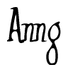 The image is of the word Anng stylized in a cursive script.