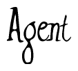 The image is a stylized text or script that reads 'Agent' in a cursive or calligraphic font.