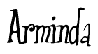 The image is of the word Arminda stylized in a cursive script.