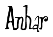 The image is a stylized text or script that reads 'Anhar' in a cursive or calligraphic font.