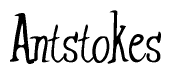 The image is a stylized text or script that reads 'Antstokes' in a cursive or calligraphic font.