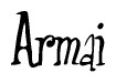 The image is a stylized text or script that reads 'Armai' in a cursive or calligraphic font.