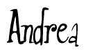 The image is a stylized text or script that reads 'Andrea' in a cursive or calligraphic font.