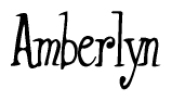 The image is a stylized text or script that reads 'Amberlyn' in a cursive or calligraphic font.