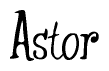 The image is a stylized text or script that reads 'Astor' in a cursive or calligraphic font.