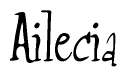 The image is of the word Ailecia stylized in a cursive script.