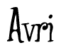 The image is of the word Avri stylized in a cursive script.