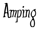 The image is a stylized text or script that reads 'Amping' in a cursive or calligraphic font.