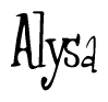   The image is of the word Alysa stylized in a cursive script. 