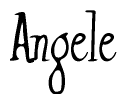 The image is of the word Angele stylized in a cursive script.