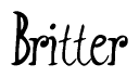 The image is of the word Britter stylized in a cursive script.